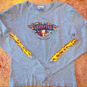 Longsleeve women’s graphic T shirt.